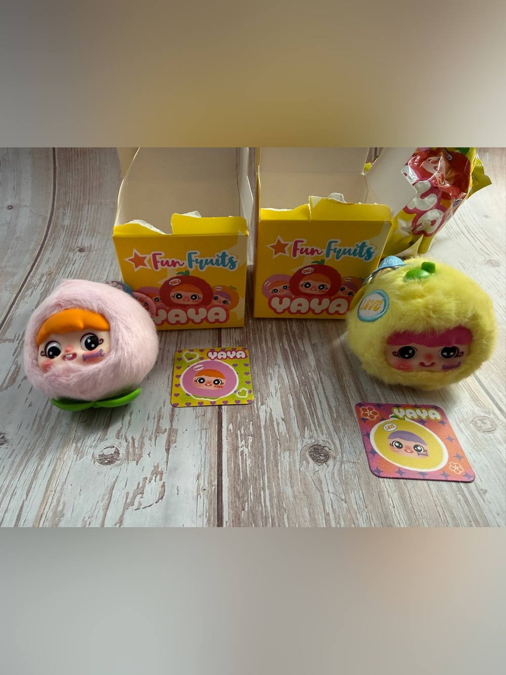 NEW with box and card YAYA Fun Fruits Series Plush Figures - Lot of 2